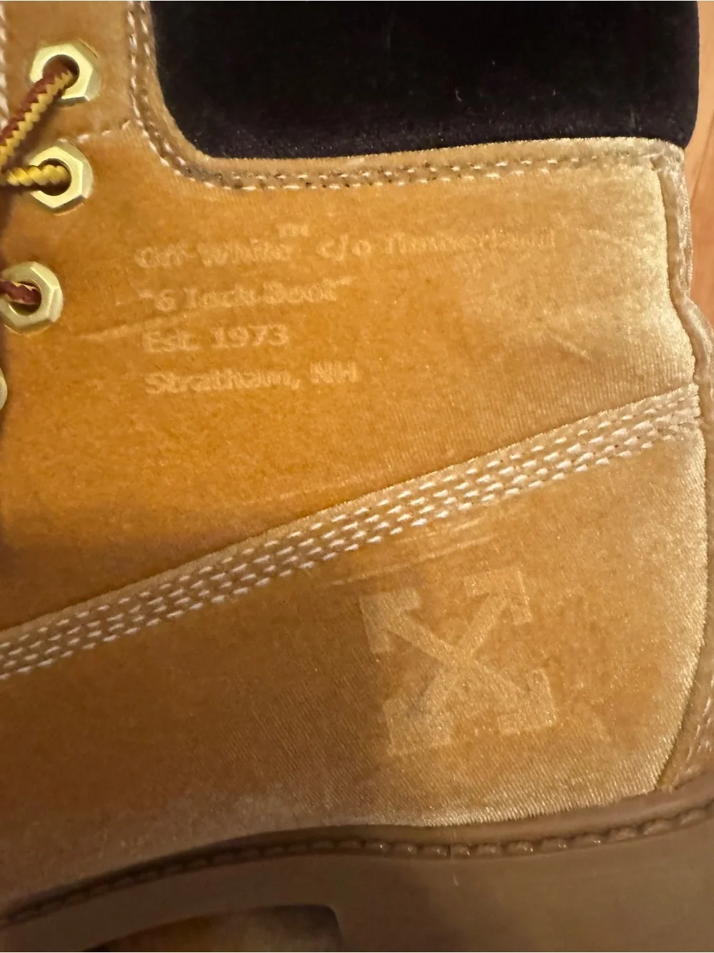 Off-White Tan Suede Lace-Up Boots
